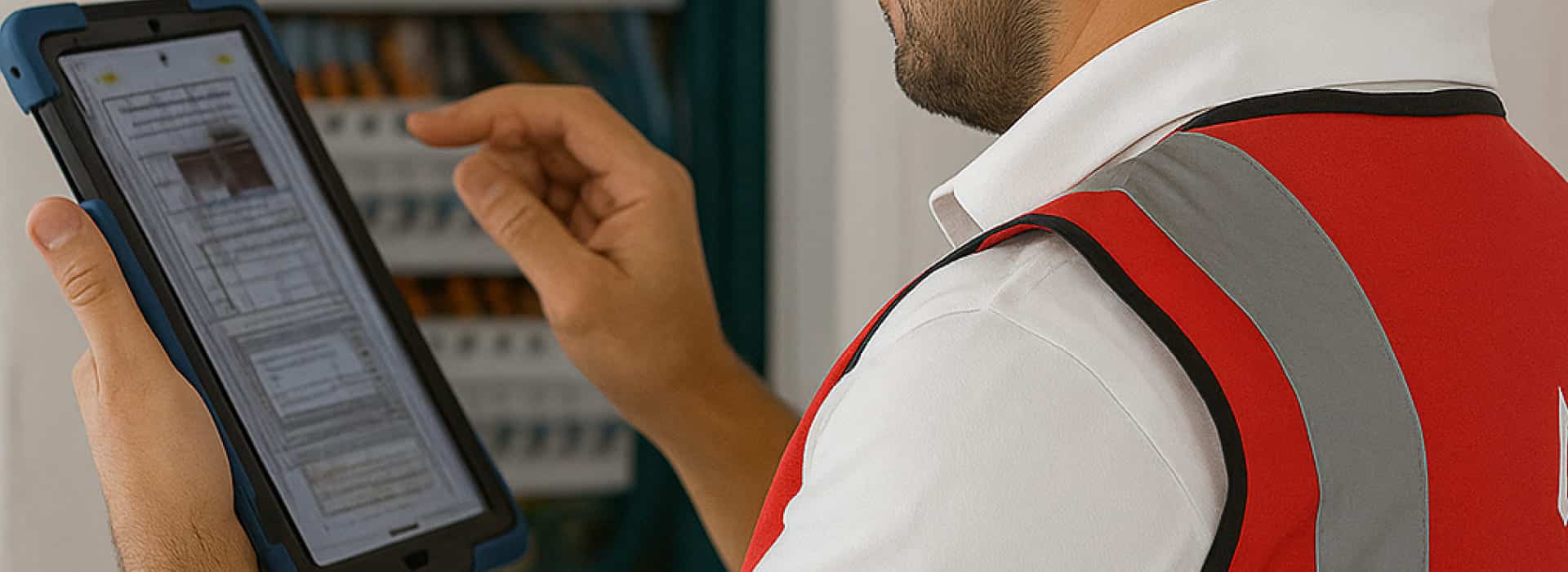 Especialista revisando una instalación eléctrica industrial